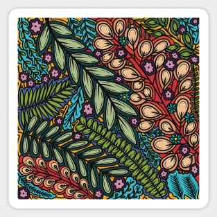 Lovely Leafy Layers - Rainbow Colors - Digitally Illustrated Flower Pattern for Home Decor, Clothing Fabric, Curtains, Bedding, Pillows, Upholstery, Phone Cases and Stationary Sticker